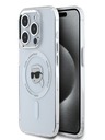 Karl Lagerfeld Karl Lagerfeld IML Karl Head Kovový rám MagSafe Zadný kryt pre iPhone 15 Pro Transparentný