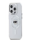 Karl Lagerfeld Karl Lagerfeld IML Karl Head Kovový rám MagSafe Zadný kryt pre iPhone 15 Pro Transparentný