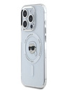 Karl Lagerfeld Karl Lagerfeld IML Karl Head Kovový rám MagSafe Zadný kryt pre iPhone 15 Pro Transparentný