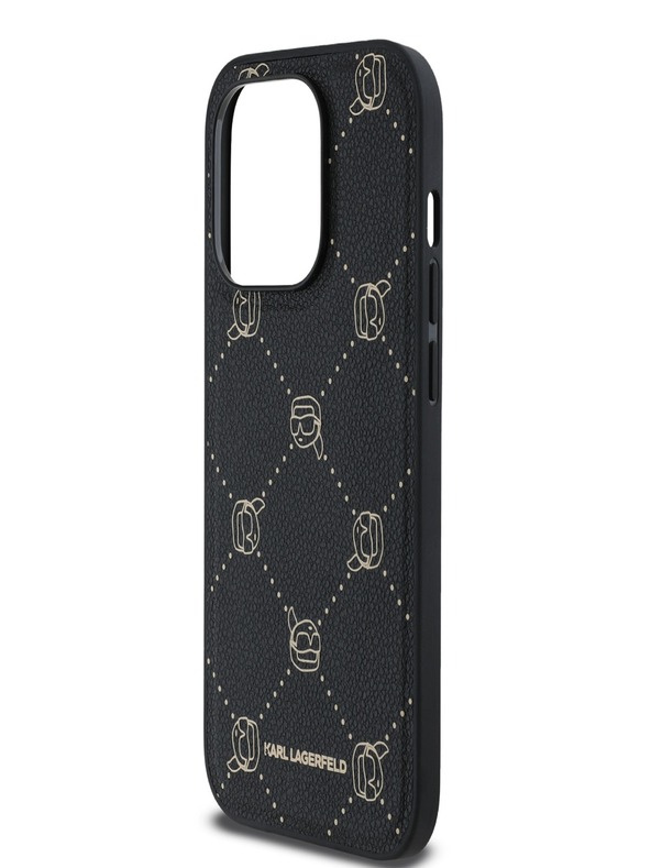 Karl Lagerfeld PU Karl Heads Pattern Magsafe zadný kryt pre iPhone 14 Pro Max Black Karl Lagerfeld