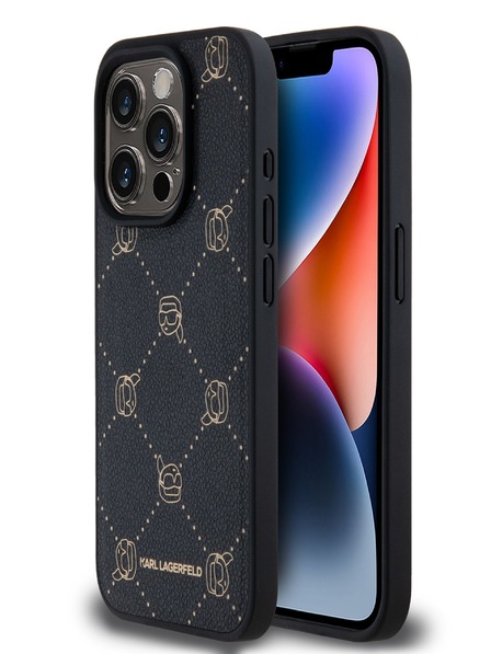 Karl Lagerfeld PU Karl Heads Pattern Magsafe zadný kryt pre iPhone 15 Pro Max Black Karl Lagerfeld