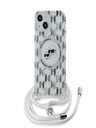 Karl Lagerfeld Karl Lagerfeld IML Monogram Crossbody K&CH Heads MagSafe zadný kryt pre iPhone 15 priehľadný