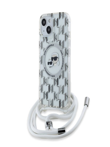 Karl Lagerfeld Karl Lagerfeld IML Monogram Crossbody K&CH Heads MagSafe zadný kryt pre iPhone 15 priehľadný