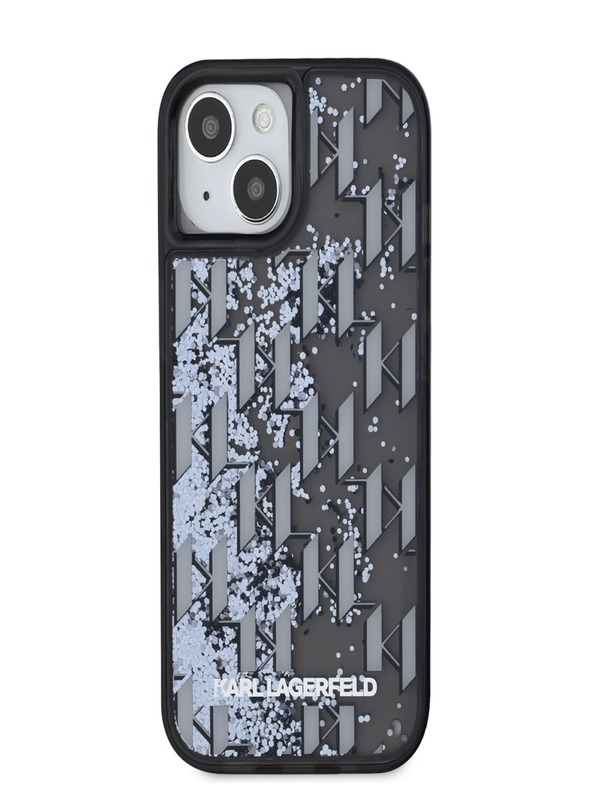 Karl Lagerfeld Zadný kryt Liquid Glitter Monogram Gradient pre iPhone 15 Black Karl Lagerfeld
