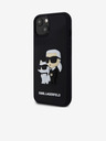 Karl Lagerfeld 3D gumový zadný kryt Karl and Choupette pre iPhone 14 čierny Karl Lagerfeld