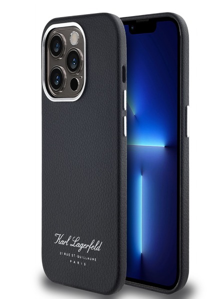 Karl Lagerfeld Grained PU Hotel RSG zadný kryt pre iPhone 14 Pro Max čierny Karl Lagerfeld