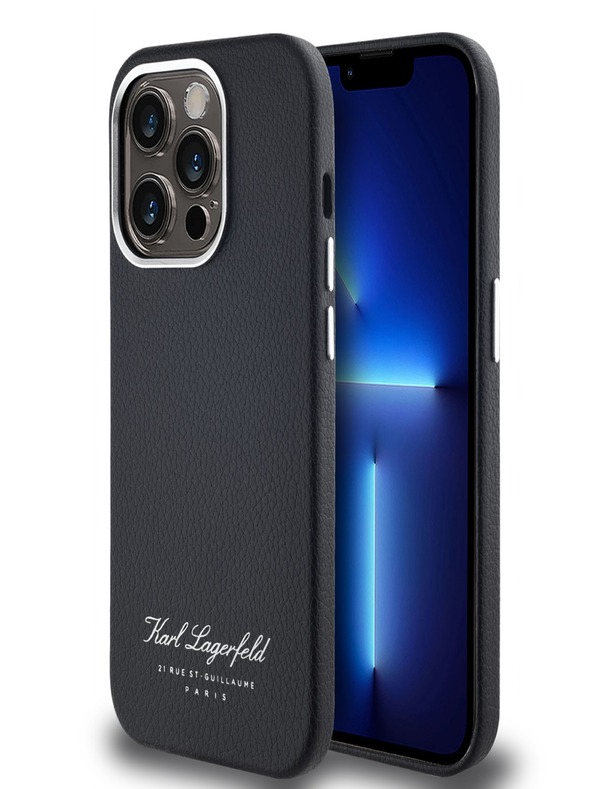 Karl Lagerfeld Grained PU Hotel RSG zadný kryt pre iPhone 14 Pro Max čierny Karl Lagerfeld