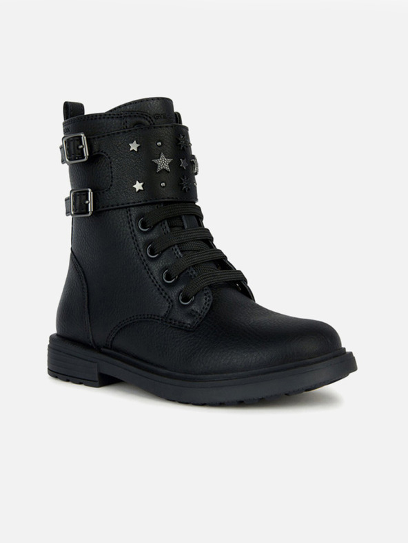 Geox Čierne dievčenské členkové topánky Geox Eclair