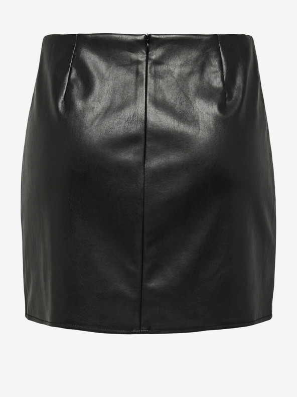 ONLY Čierna dámska koženková minisukňa ONLY Leni