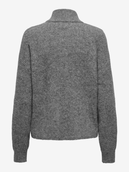 ONLY Šedý dámsky sveter na zips ONLY Tokyo