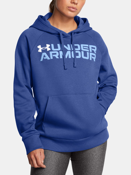 Under Armour Dámska mikina Under Armour Rival Fleece Wordmark Hoodie-BLU