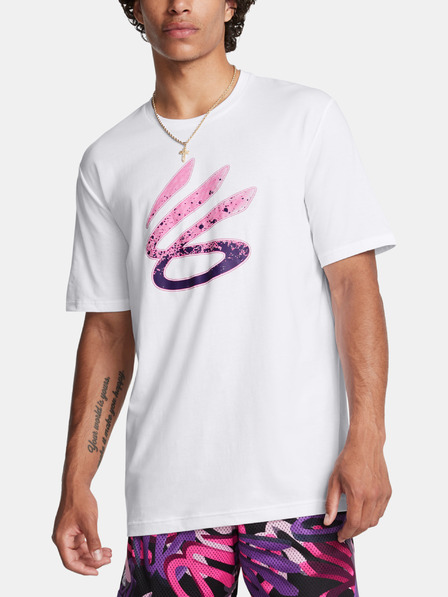 Under Armour Pánske tričko Under Armour Curry Logo Trend Tee-WHT