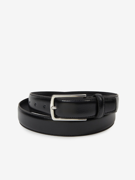 Jack & Jones Čierny kožený opasok Jack & Jones Christopher