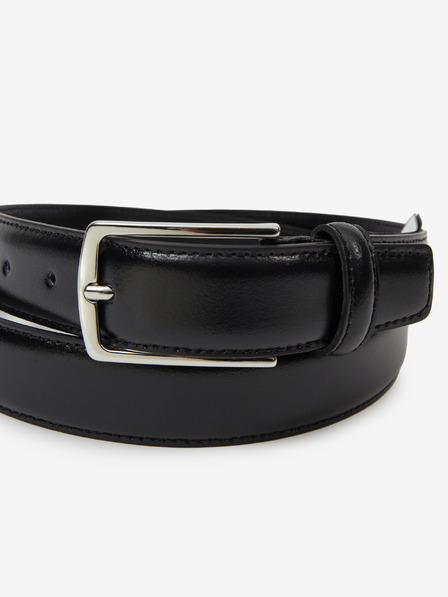 Jack & Jones Čierny kožený opasok Jack & Jones Christopher