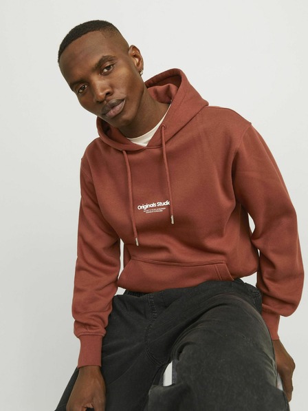 Jack & Jones Hnedá pánska mikina Jack & Jones