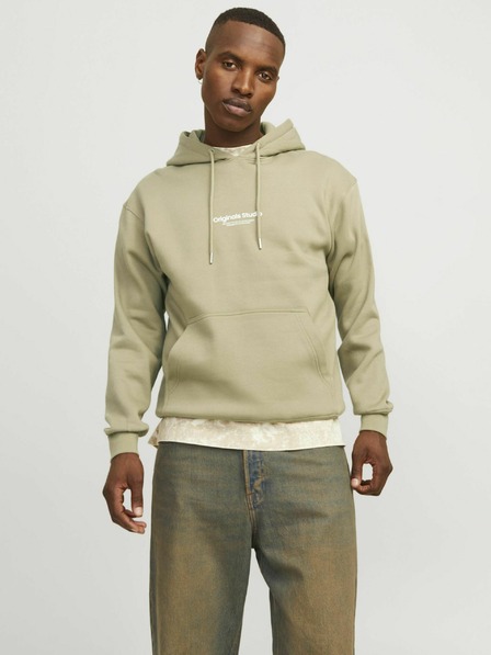 Jack & Jones Béžová Jack & Jones Pánska mikina s kapucňou JORVESTERBRO