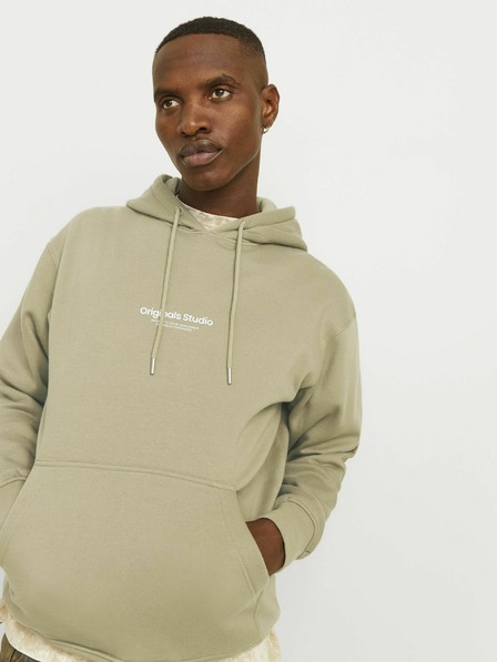 Jack & Jones Béžová Jack & Jones Pánska mikina s kapucňou JORVESTERBRO