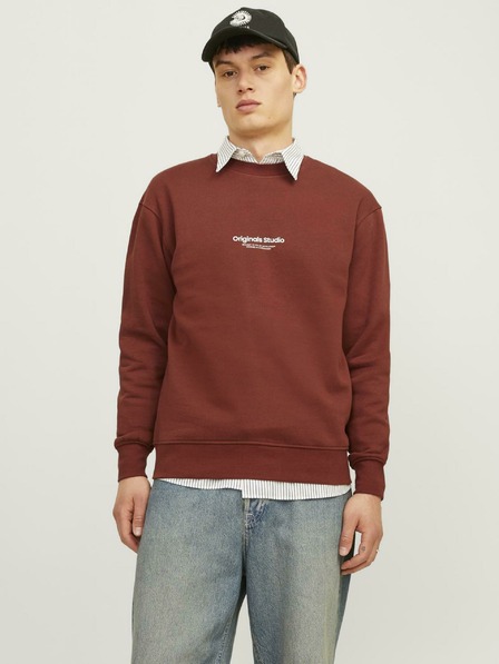 Jack & Jones Hnedá pánska mikina Jack & Jones JORVESTERBRO