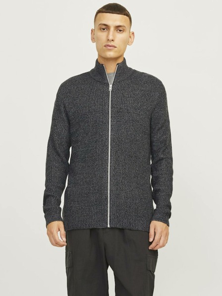 Jack & Jones Šedá Pánsky sveter Jack & Jones Lewis Zip