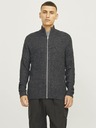 Jack & Jones Šedá Pánsky sveter Jack & Jones Lewis Zip