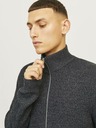 Jack & Jones Šedá Pánsky sveter Jack & Jones Lewis Zip
