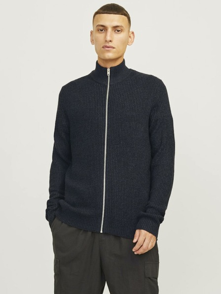 Jack & Jones Tmavomodrý pánsky sveter Jack & Jones Lewis Zip