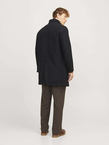 Jack & Jones Čierny pánsky kabát Jack & Jones Wilson