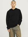 Jack & Jones Čierny pánsky sveter Jack & Jones Aero s kapucňou