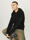 Jack & Jones Čierny pánsky sveter Jack & Jones Aero s kapucňou