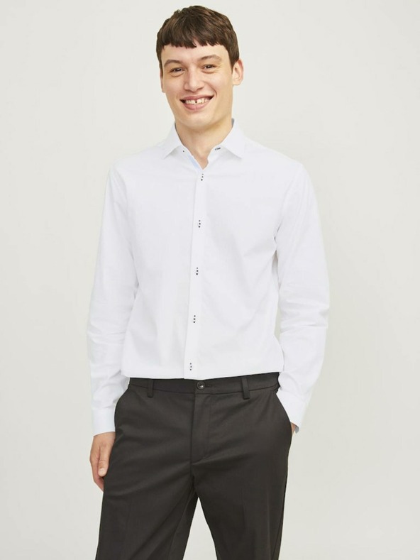 Jack & Jones Biela pánska košeľa Jack & Jones