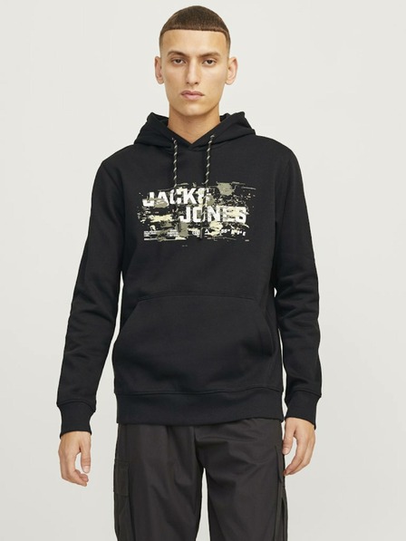 Jack & Jones Čierna pánska outdoorová mikina Jack & Jones