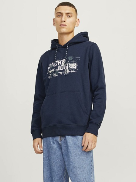 Jack & Jones Tmavomodrá pánska mikina Jack & Jones Outdoor Hoodie