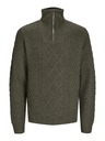 Jack & Jones Khaki Pánsky sveter Jack & Jones Blunorth Zip
