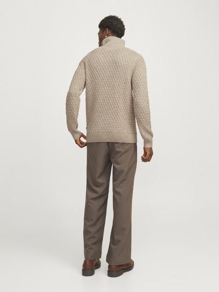 Jack & Jones Béžová Pánsky sveter Jack & Jones Blunorth Zip