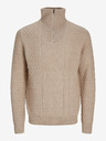 Jack & Jones Béžová Pánsky sveter Jack & Jones Blunorth Zip