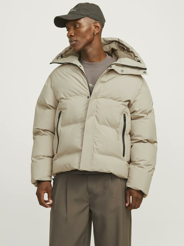 Jack & Jones Jack & Jones Alpha Pánska béžová zimná prešívaná bunda