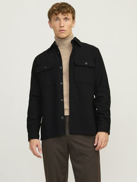 Jack & Jones Čierna pánska ľahká košeľová bunda Jack & Jones Raymond