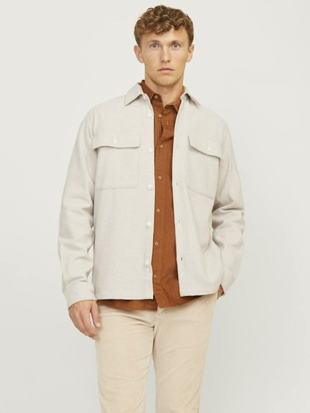 Jack & Jones Jack & Jones Raymond pánska béžová ľahká košeľová bunda