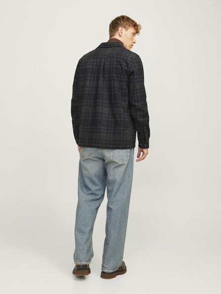 Jack & Jones Čiernošedá pánska ľahká košeľová bunda Jack & Jones Raymond