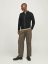 Jack & Jones Čierny pánsky sveter Jack & Jones Milano na zips