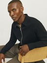 Jack & Jones Čierny pánsky sveter Jack & Jones Milano na zips