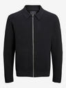 Jack & Jones Čierny pánsky sveter Jack & Jones Milano na zips