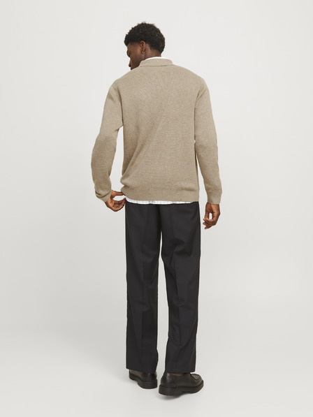 Jack & Jones Béžový pánsky sveter na zips Jack & Jones Milano