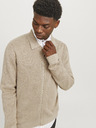 Jack & Jones Béžový pánsky sveter na zips Jack & Jones Milano