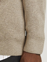 Jack & Jones Béžový pánsky sveter na zips Jack & Jones Milano