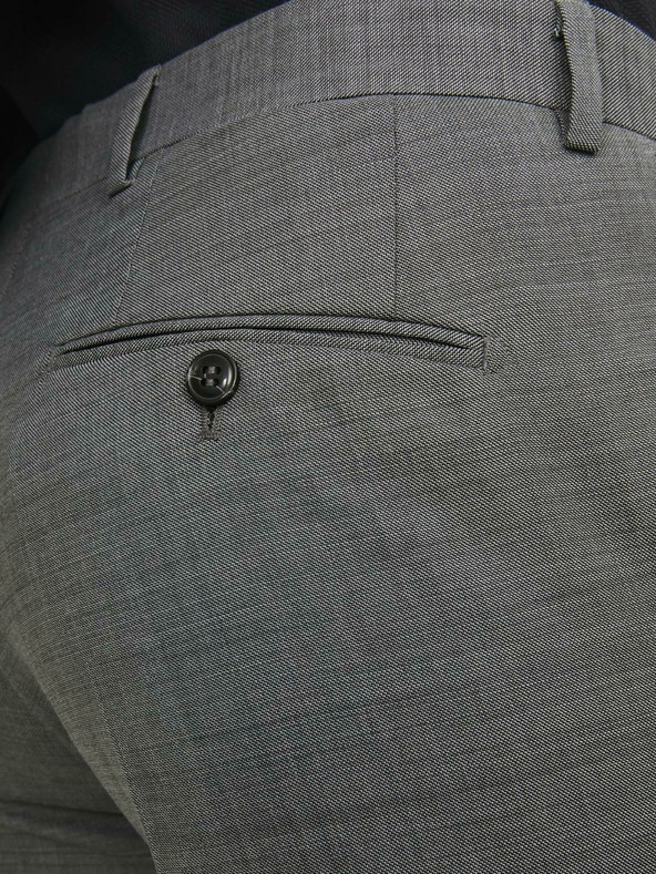 Jack & Jones Tmavosivé pánske oblekové nohavice Jack & Jones Solaris zo zmesi vlny