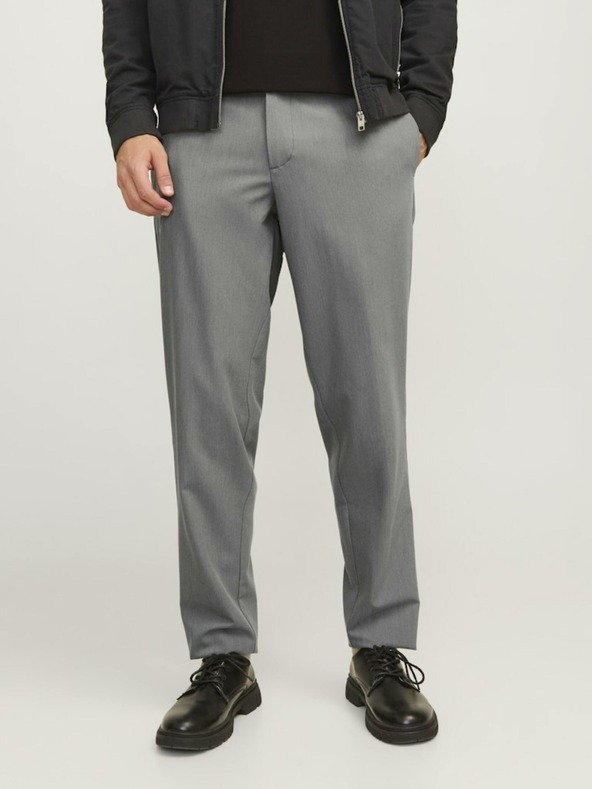 Jack & Jones Šedé pánske chino nohavice Jack & Jones Tace