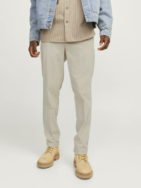Jack & Jones Béžové pánske manšestrové nohavice Jack & Jones Tace