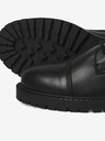 Jack & Jones Čierne pánske kožené členkové topánky Jack & Jones Tremor
