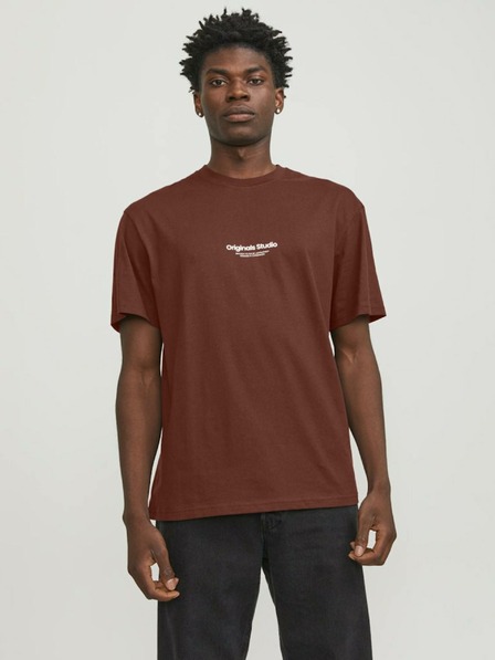 Jack & Jones Hnedé pánske tričko Jack & Jones Vesterbro